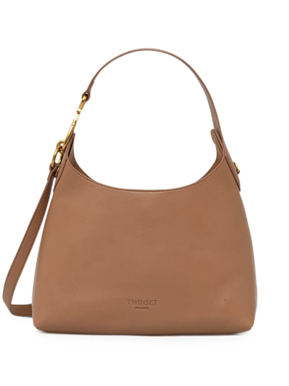 TWINSET small logo-debossed leather tote bag - Marrone