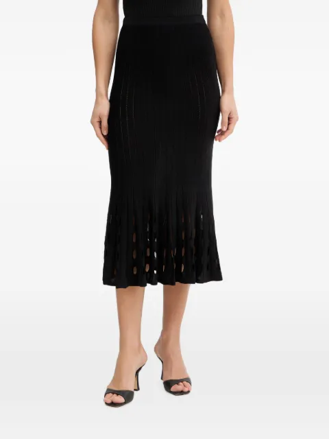 TWINSET falda midi de canalé con aberturas