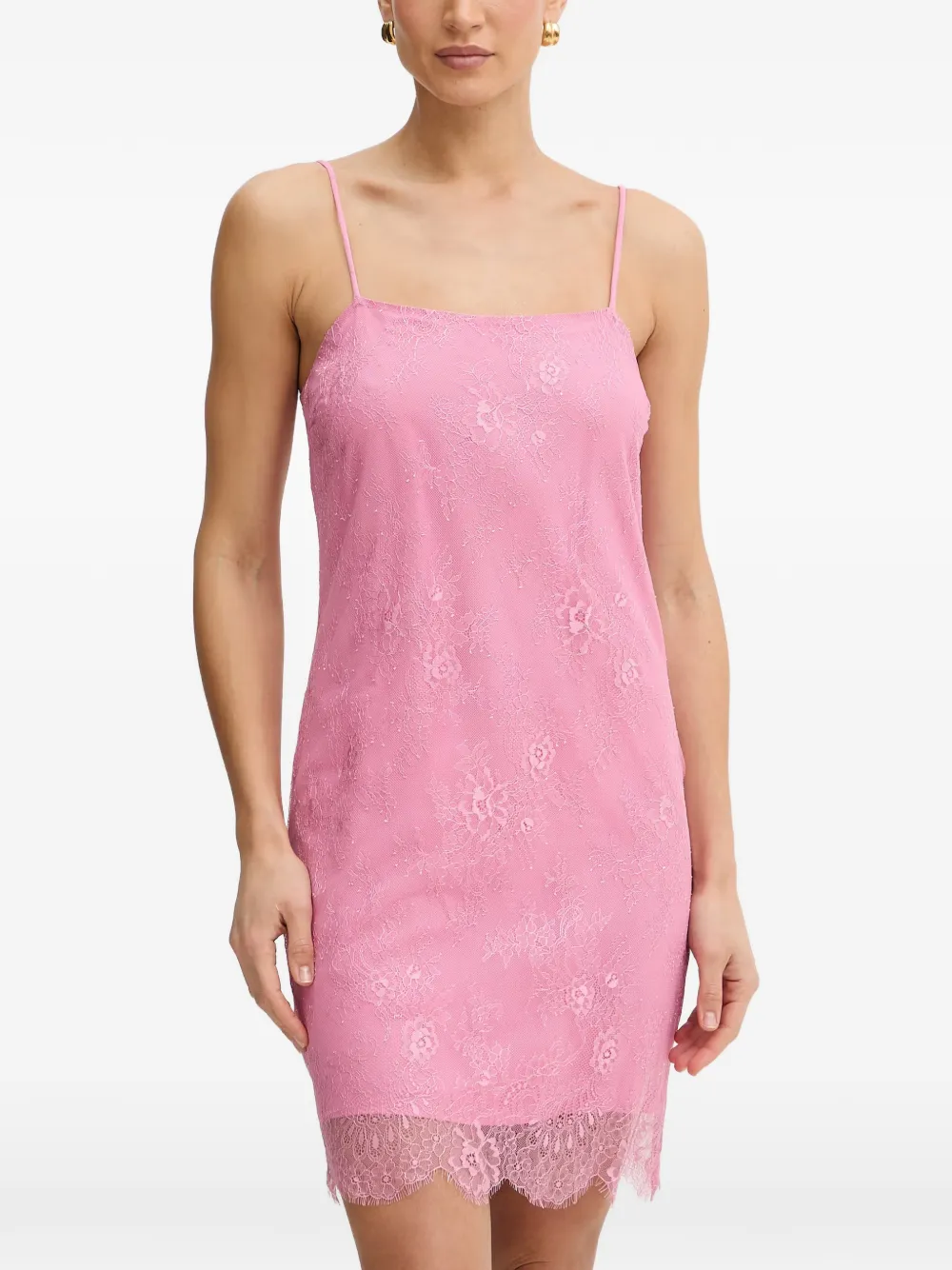 TWINSET tiered point d'esprit mini dress - Rosa