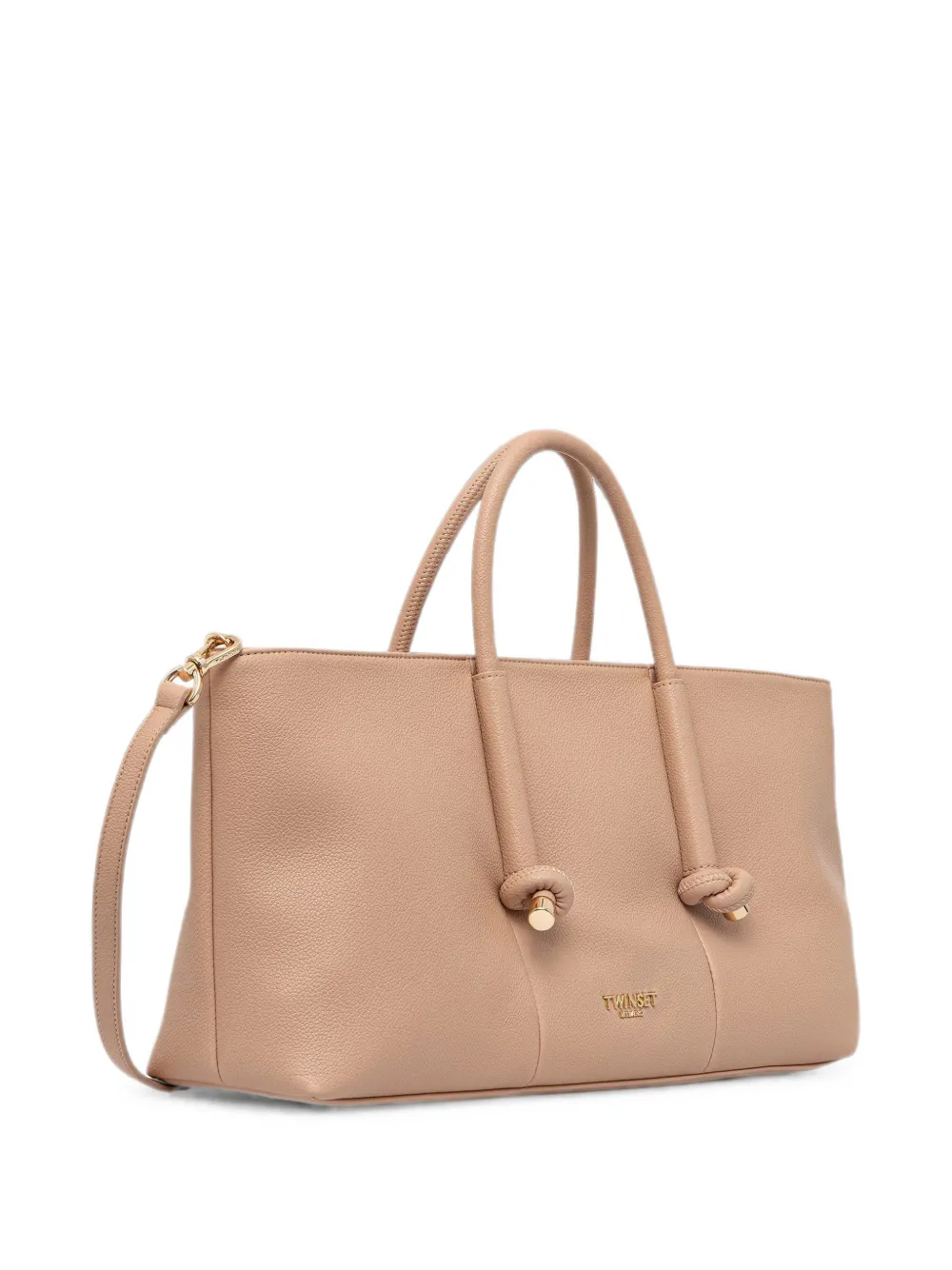 TWINSET shopper met geknoopt handvat Beige