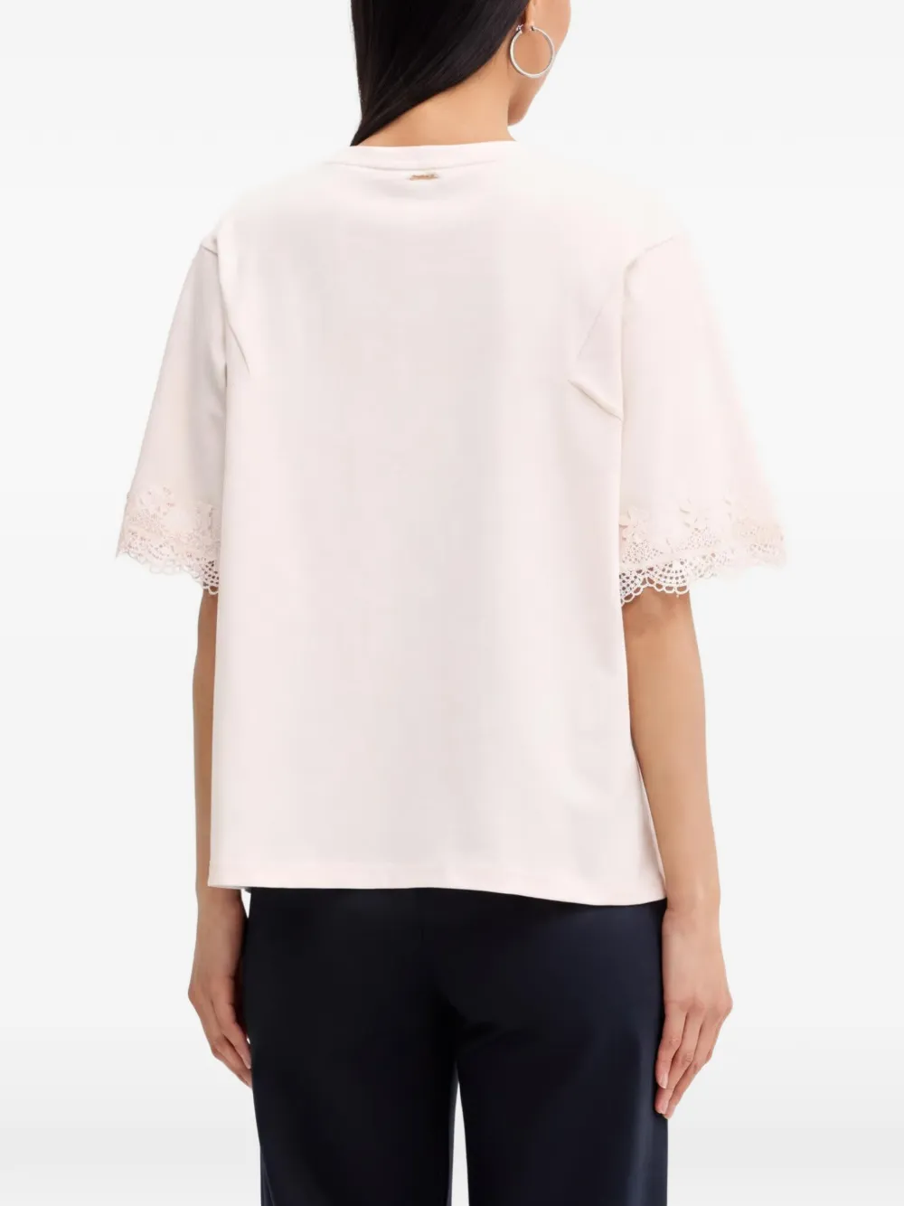 TWINSET T-shirt met kanten afwerking Roze