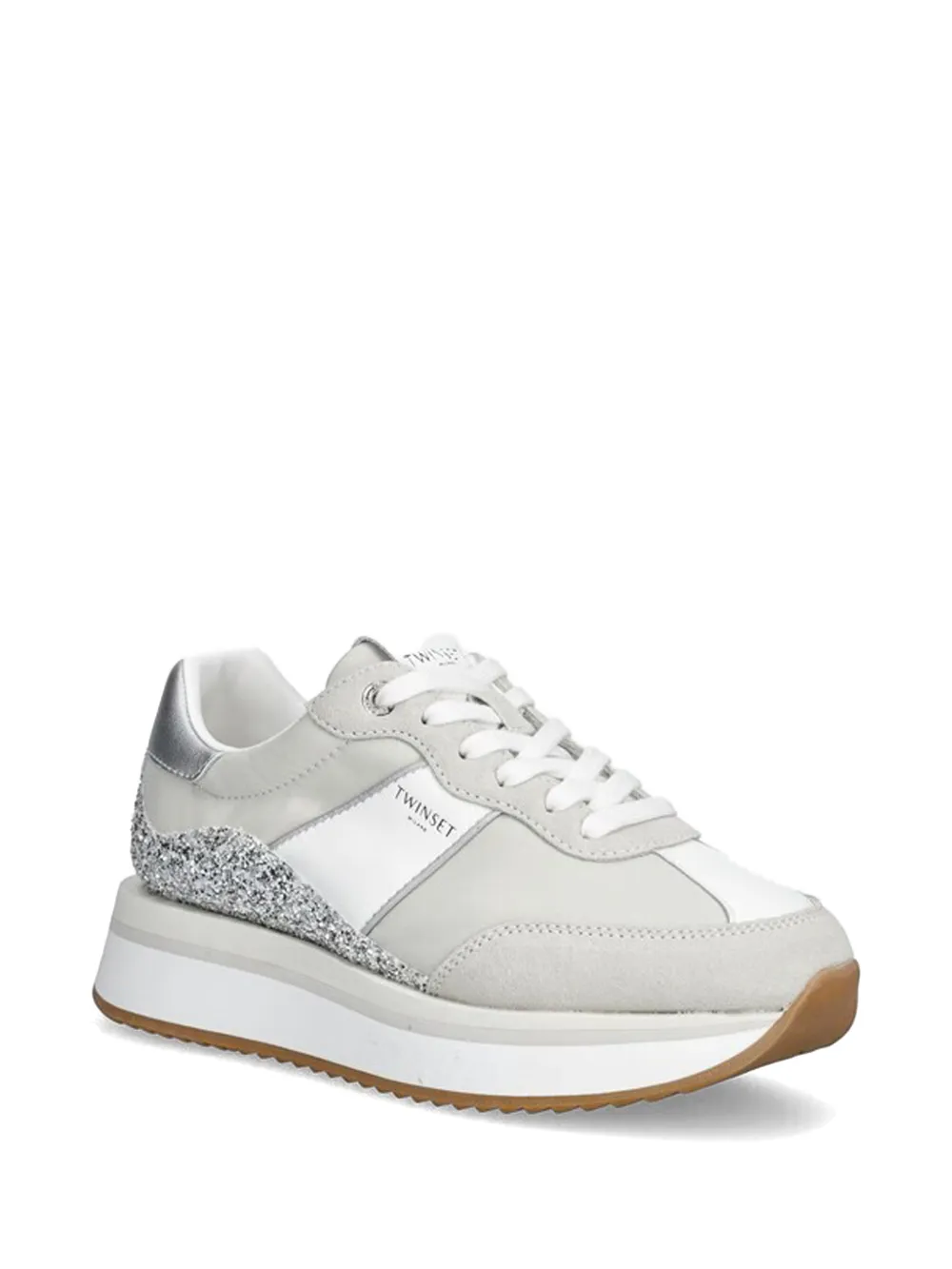 TWINSET glitter panel sneakers Beige