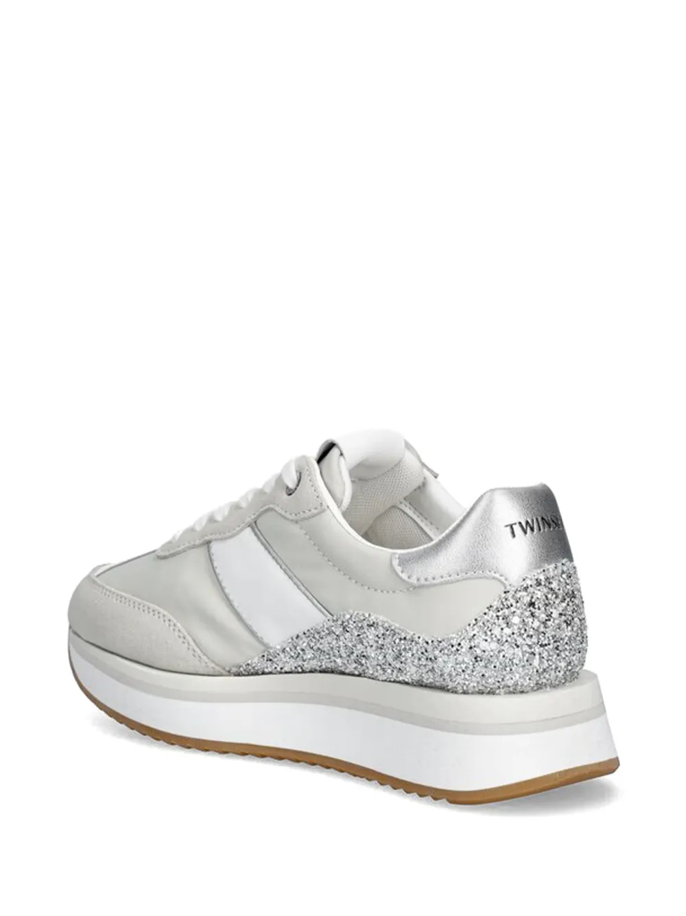 TWINSET glitter panel sneakers Beige