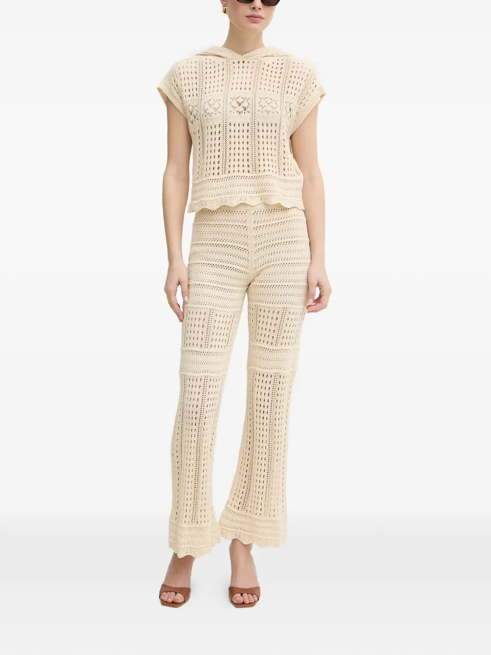 TWINSET Broek met gehaakt design Beige