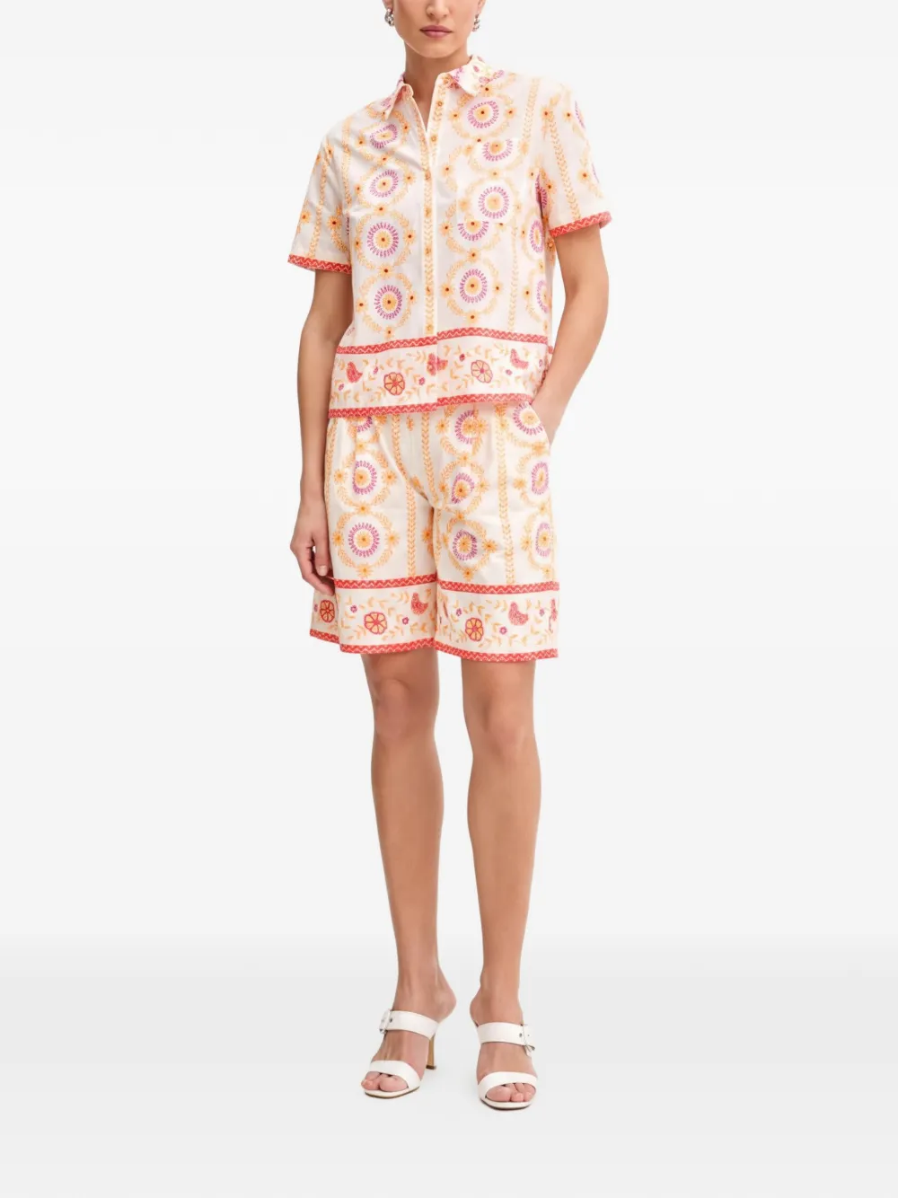 TWINSET floral embroidered shirt Wit
