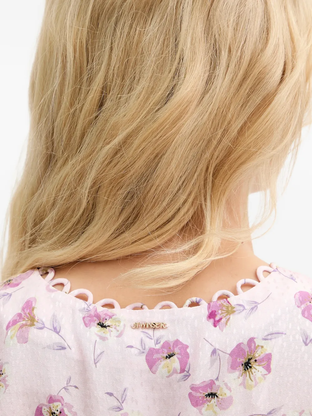 TWINSET Jurk met gewelfde afwerking en bloemenprint Roze