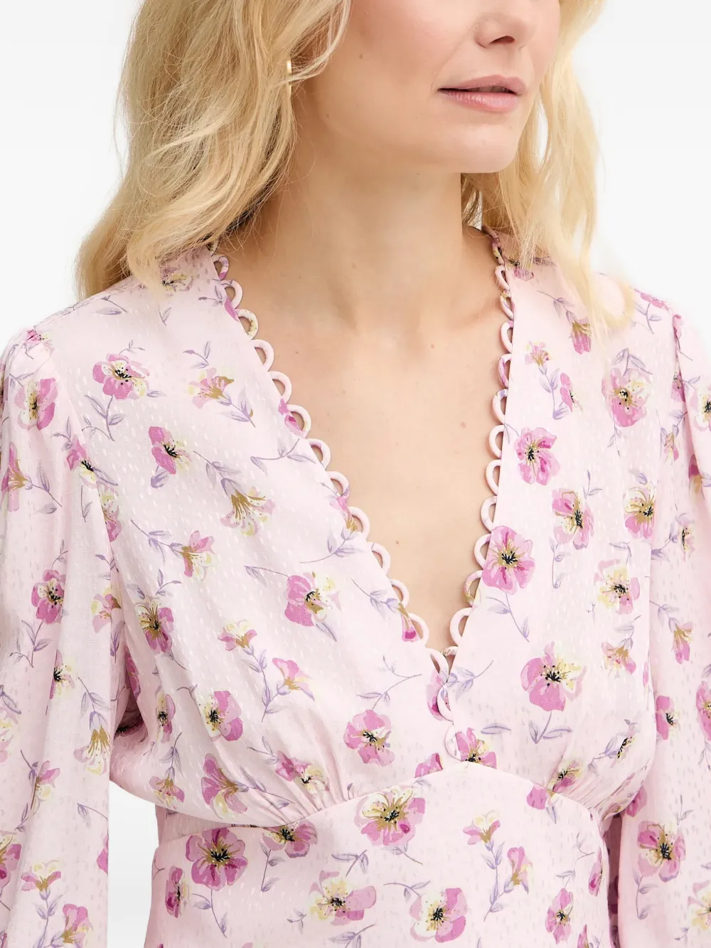 TWINSET Jurk met gewelfde afwerking en bloemenprint Roze