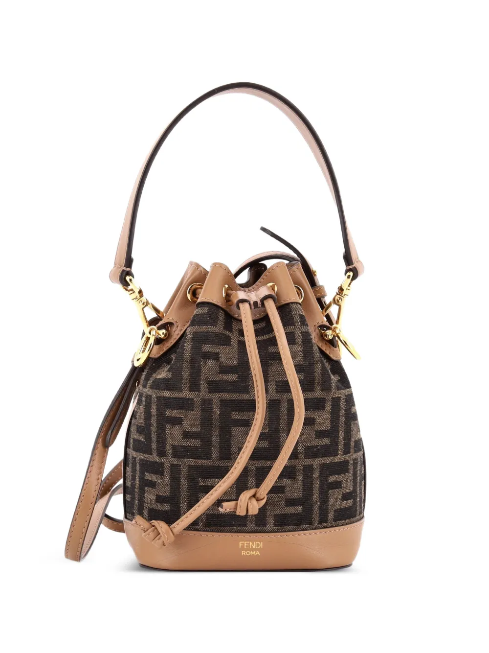 Fendi Pre-Owned Mon Tresor Zucca Canvas Mini bucket bag - Marrone