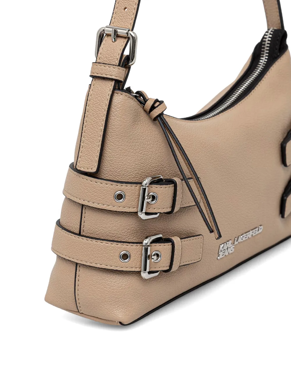 Karl Lagerfeld Jeans Schoudertas met logoplakkaat Beige