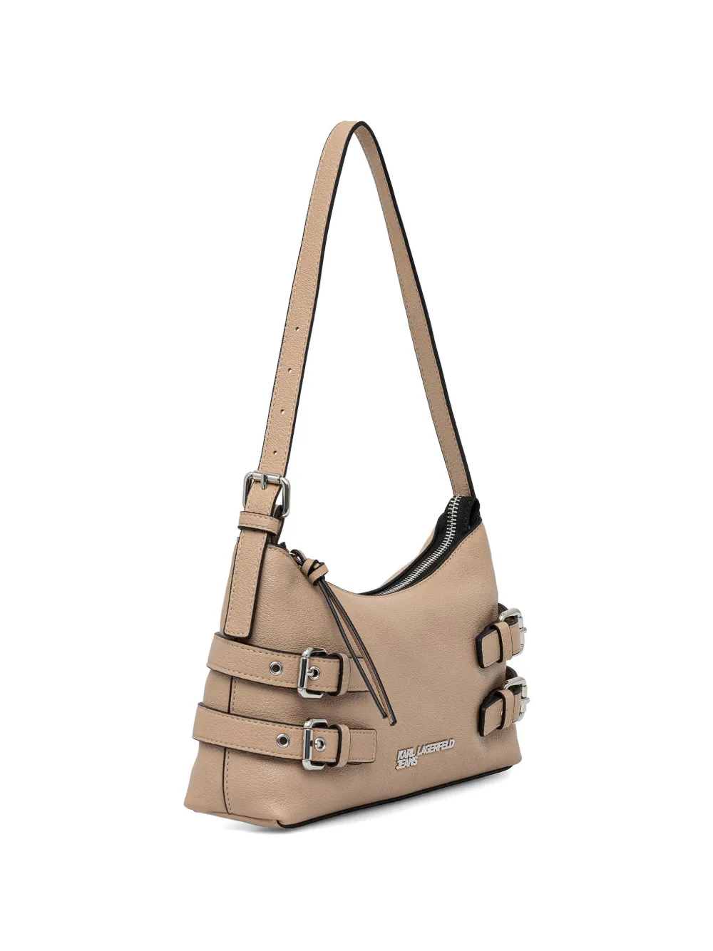 Karl Lagerfeld Jeans Schoudertas met logoplakkaat Beige
