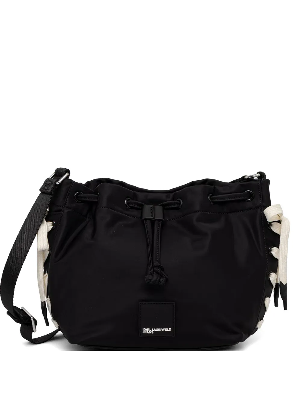 Karl Lagerfeld Jeans lace-trim shoulder bag - Nero