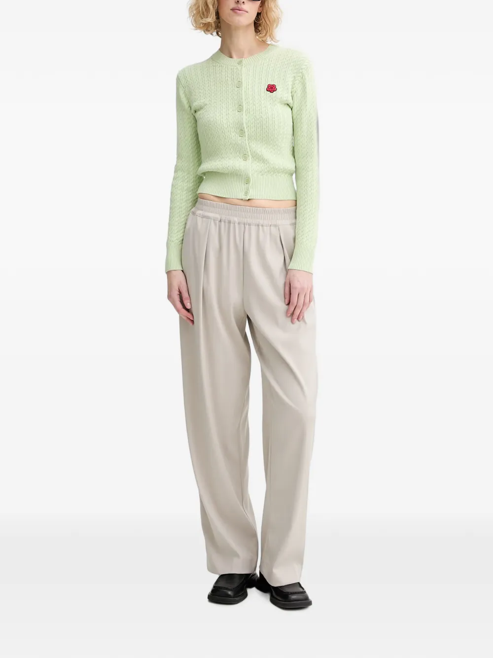 Kenzo Boke Flower kabelgebreid vest Groen