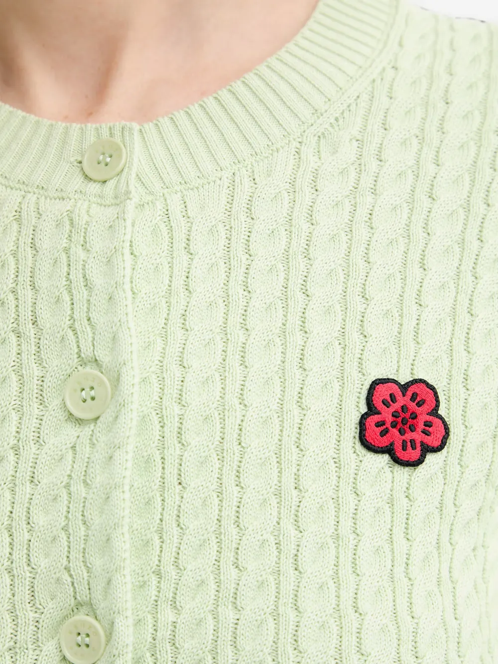 Kenzo Boke Flower kabelgebreid vest Groen