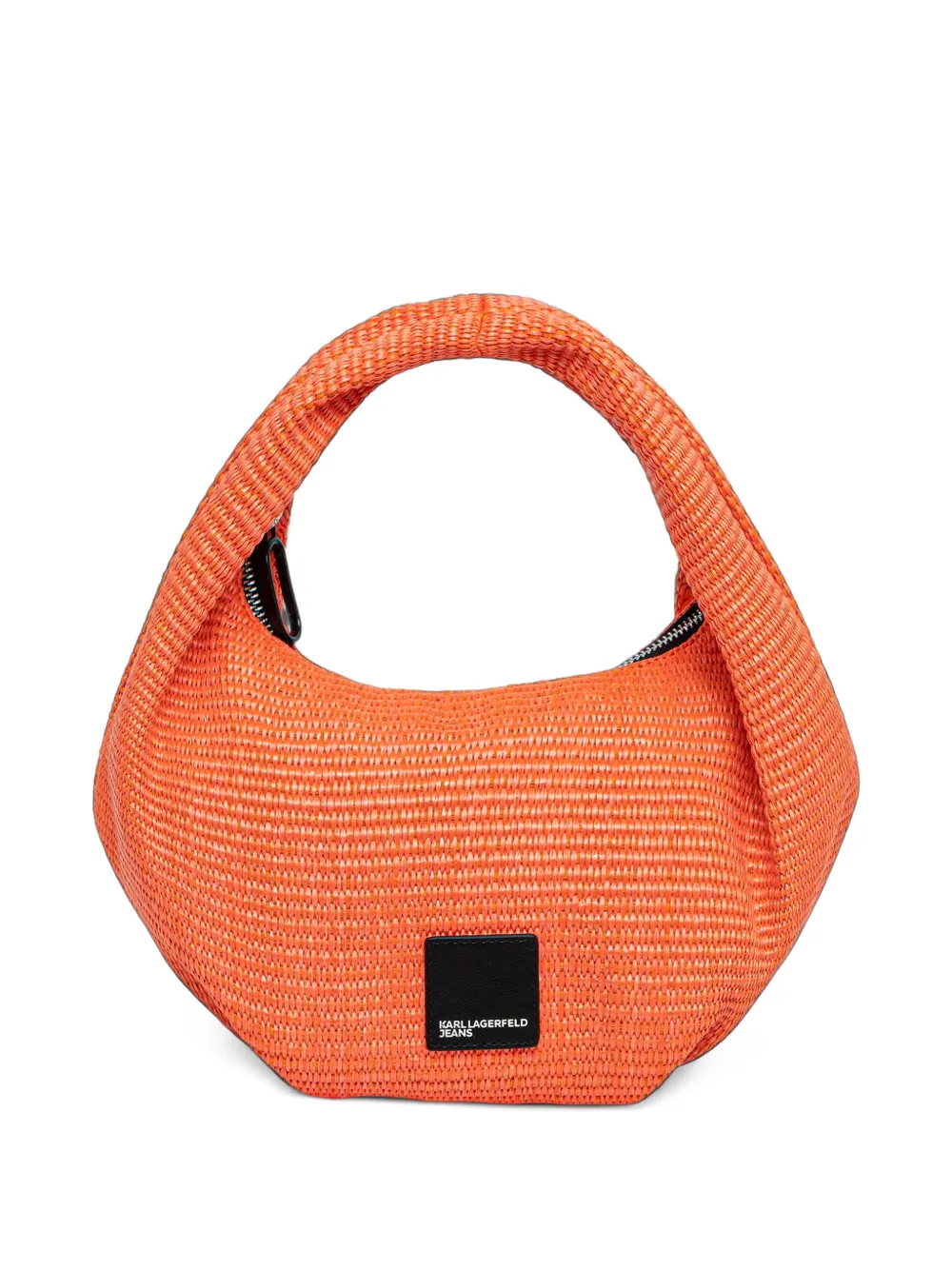 Karl Lagerfeld Jeans small woven logo-patch tote bag Oranje