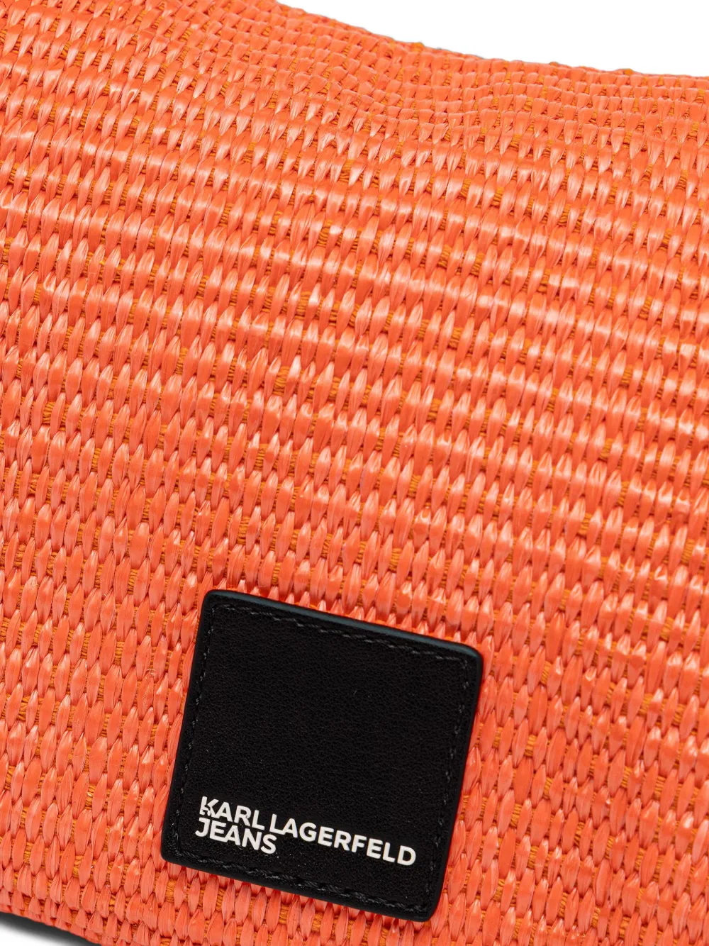 Karl Lagerfeld Jeans small woven logo-patch tote bag Oranje
