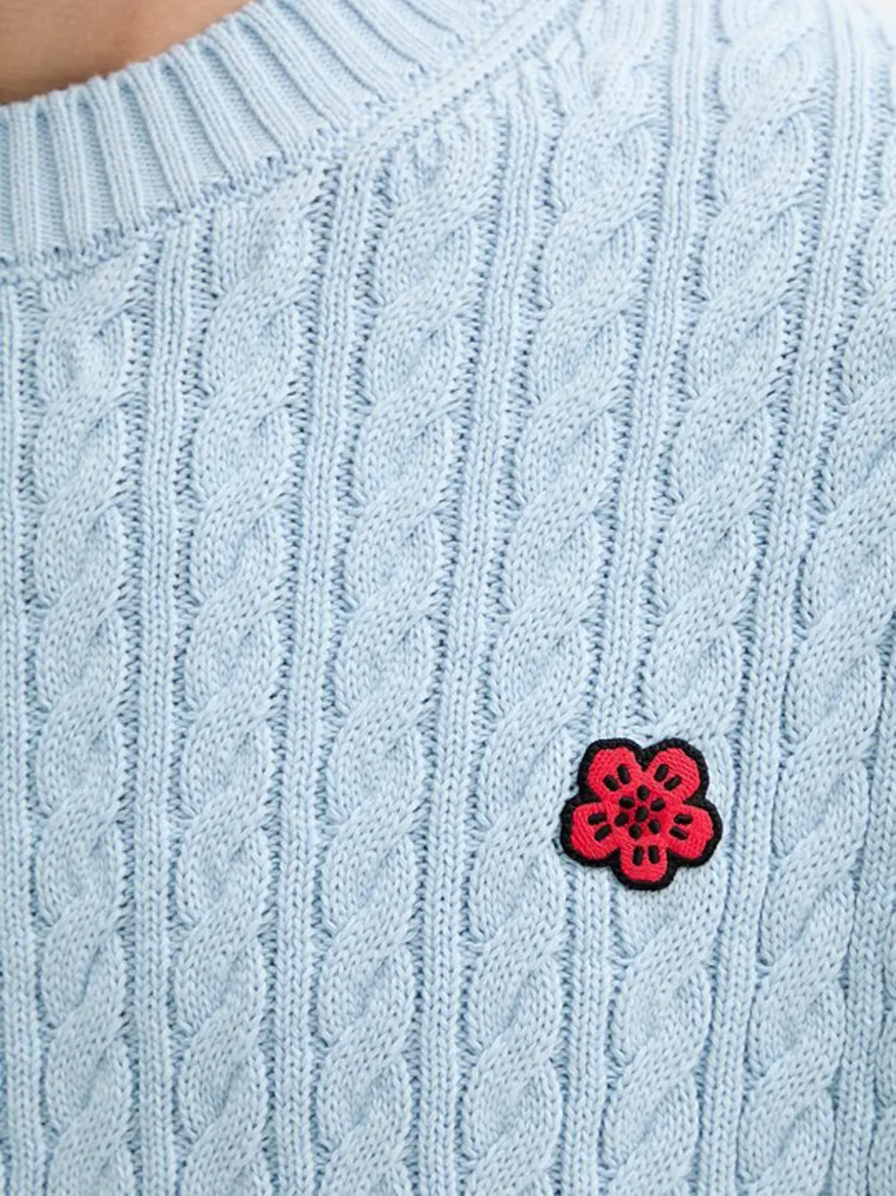 Kenzo Trui met bloemapplicatie Blauw