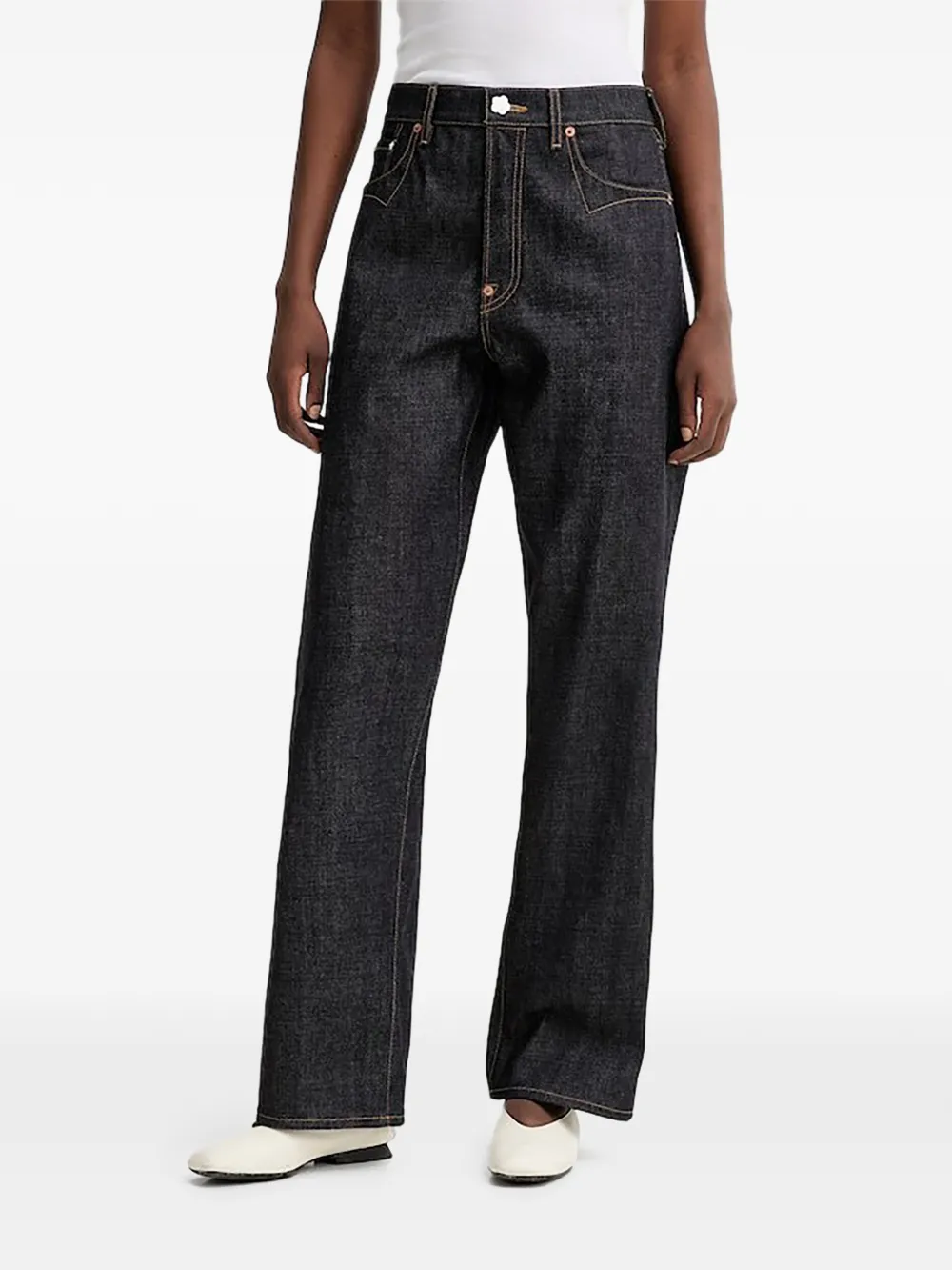 Kenzo low-waist contrast-stitching japanese denim jeans - Blu