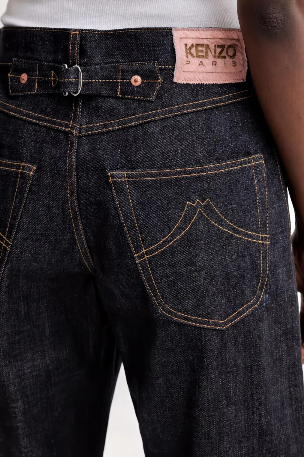 Kenzo Low-waist denim jeans met contrasterende stiksels Blauw
