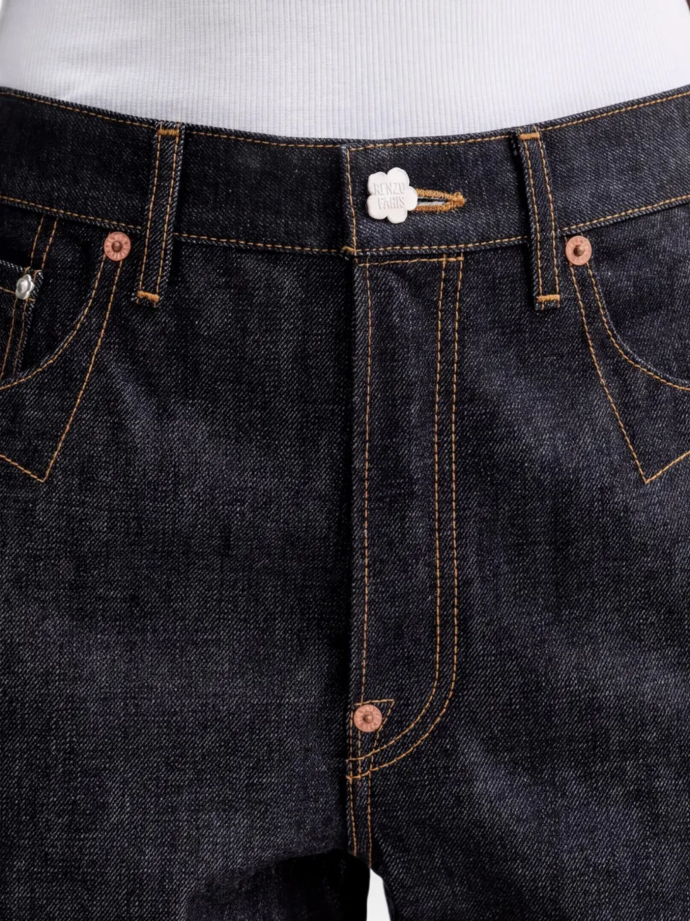 Kenzo Low-waist denim jeans met contrasterende stiksels Blauw