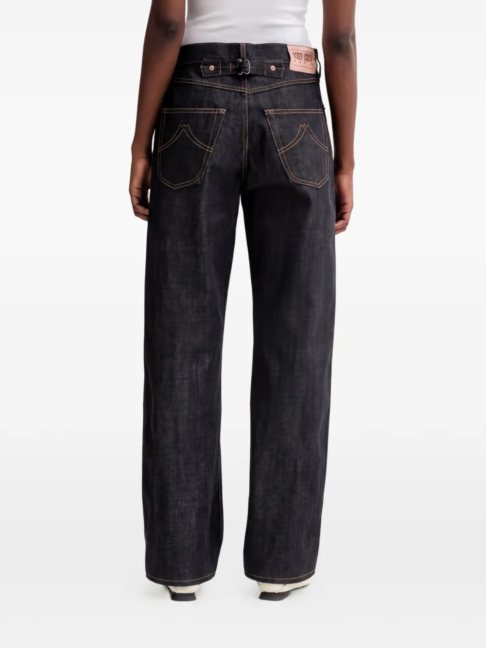Kenzo Low-waist denim jeans met contrasterende stiksels Blauw