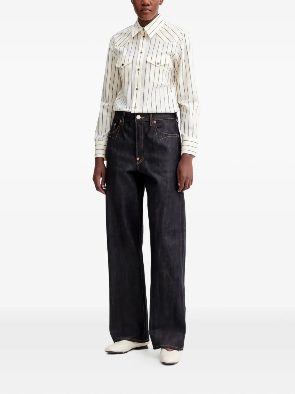 Kenzo Low-waist denim jeans met contrasterende stiksels Blauw