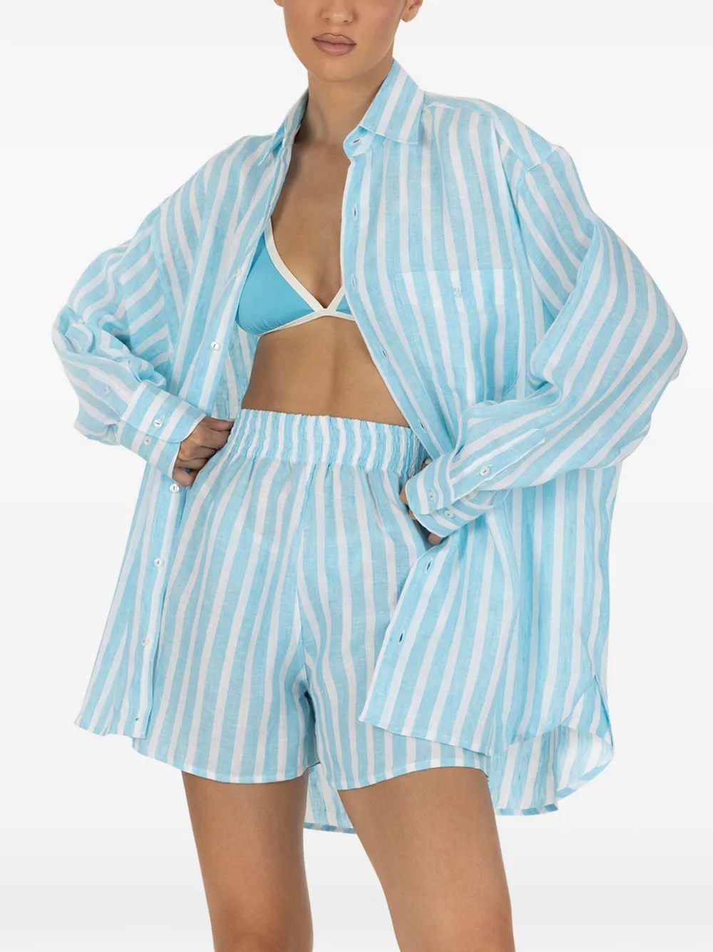  Paramidonna Cora Striped Shorts - Blue 