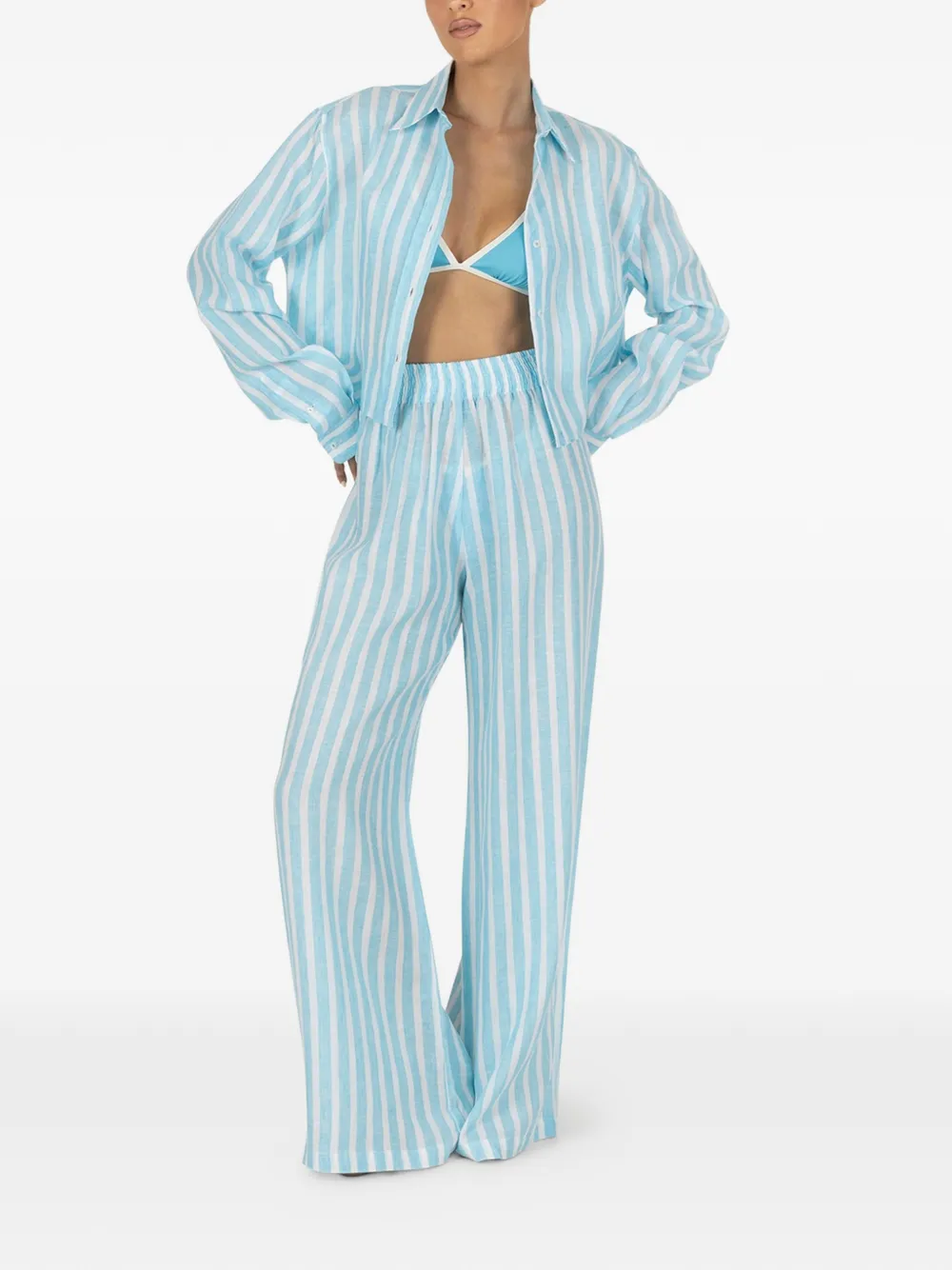 PARAMIDONNA Cora gestreepte broek Blauw