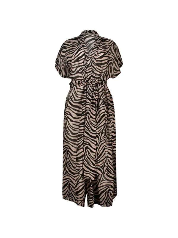 zebra beach dress Brown Zebra Longer Days Cover Up Dress