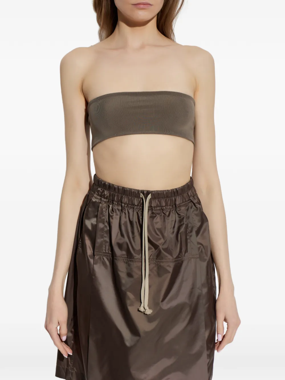 Rick Owens Ribgebreide top Bruin