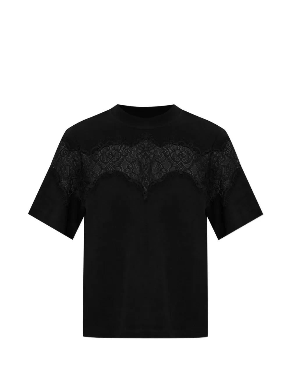 AllSaints T-shirt Lisa con inserto in pizzo - Nero