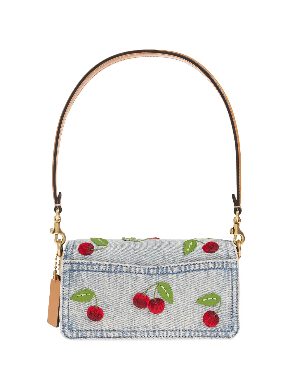  Coach Cherry Embroidered Tote Bag - Blue 