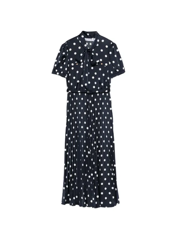 self portrait pleated polka dot dress self portrait polka dot pleated maxi dress black espadrilles