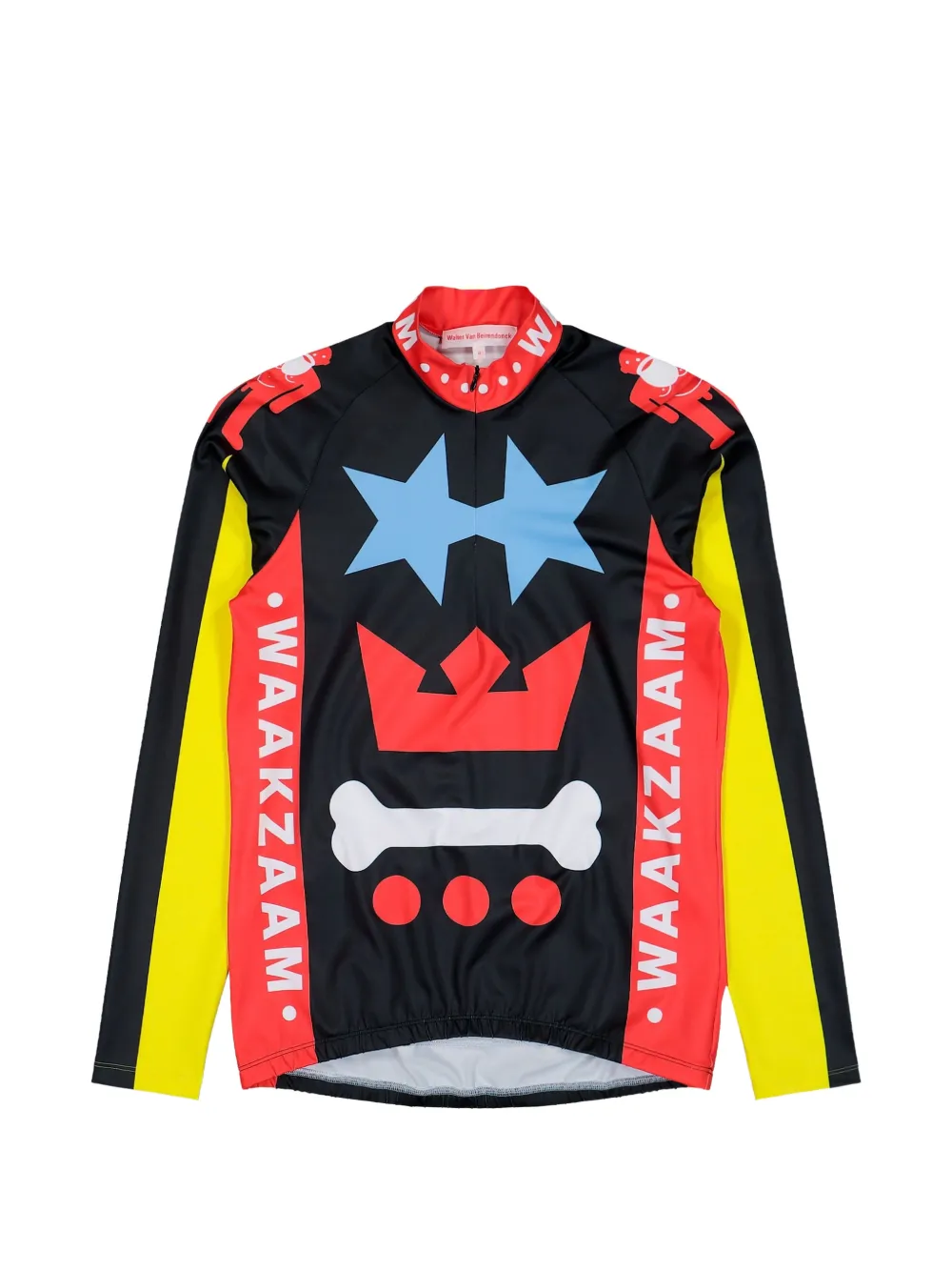 Walter Van Beirendonck graphic elastic-hem bike top - Nero