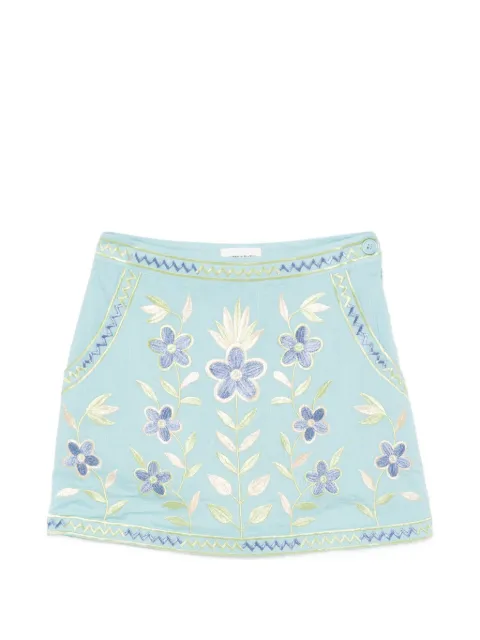 Antik Batik Carioca floral-embroidered mini skirt