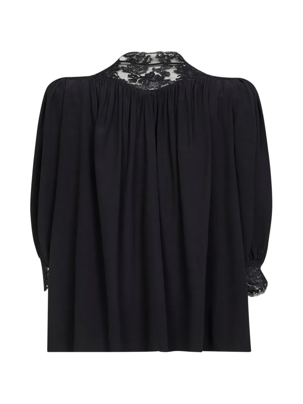  Chloé Lace V-neck Shirt - Black 