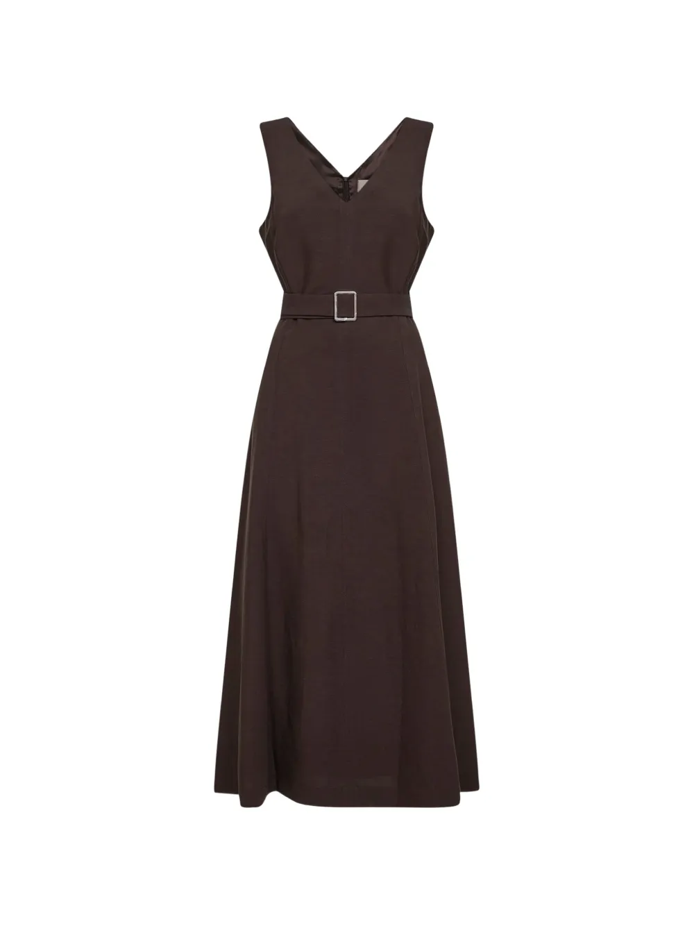 Blanca Vita V-neck belted midi dress - Marrone