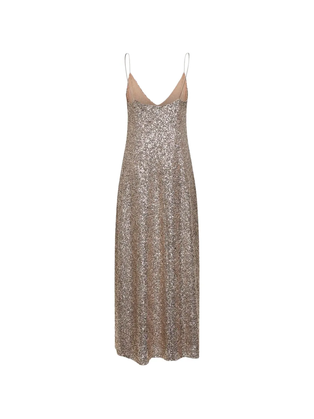Blanca Vita Jurk met pailletten en V-hals Goud
