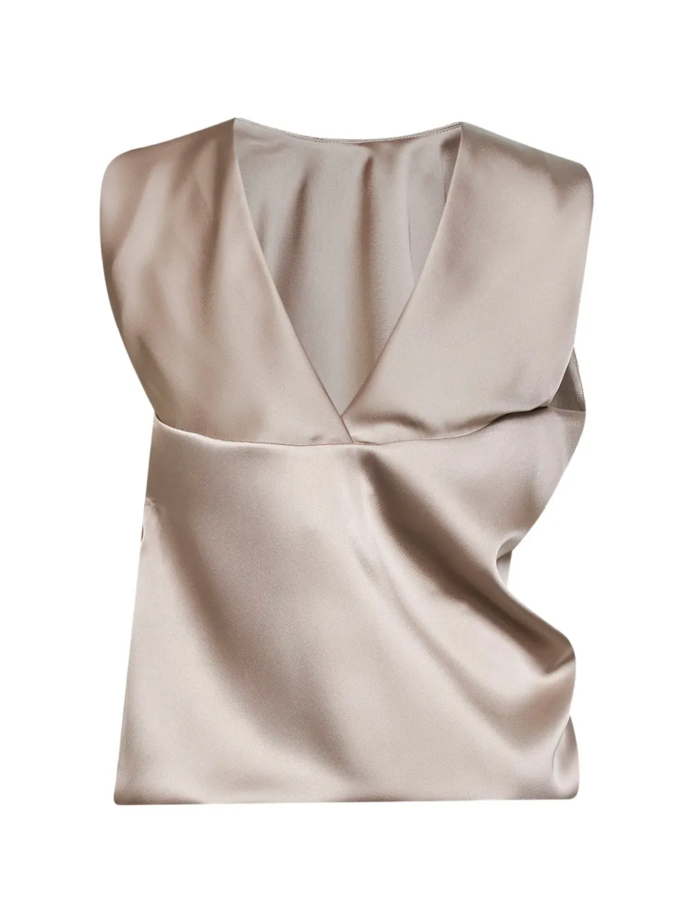 Blanca Vita asymmetric draped top - Toni neutri