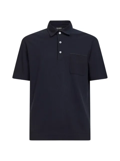 Zegna patch pocket cotton polo shirt