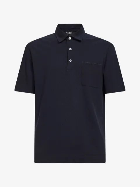 Zegna patch pocket cotton polo shirt