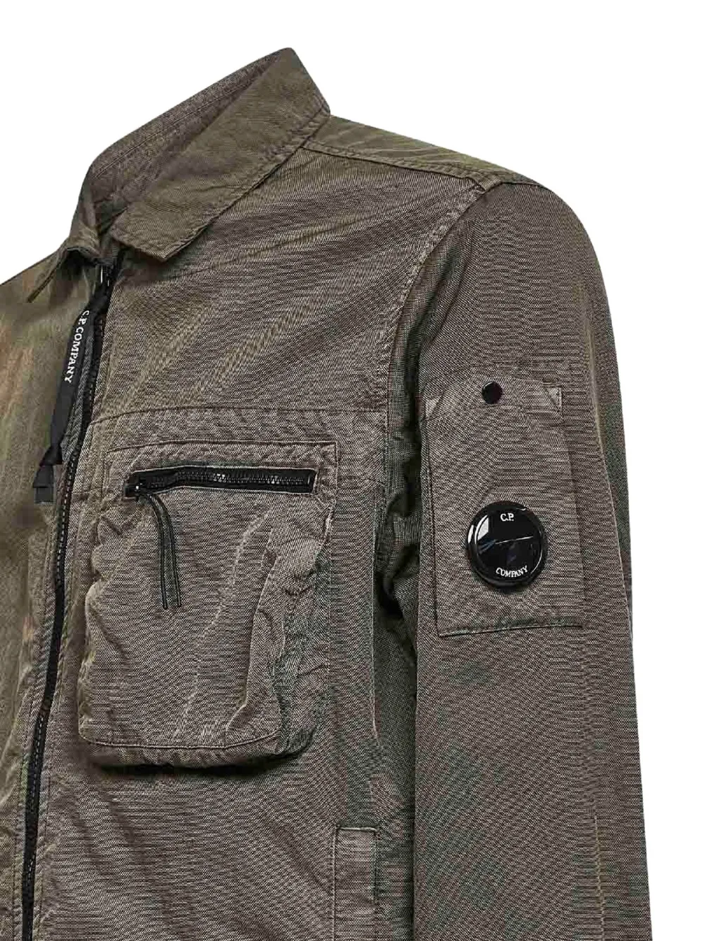 C.P. Company Panama-R Lens shirtjack met rits Groen