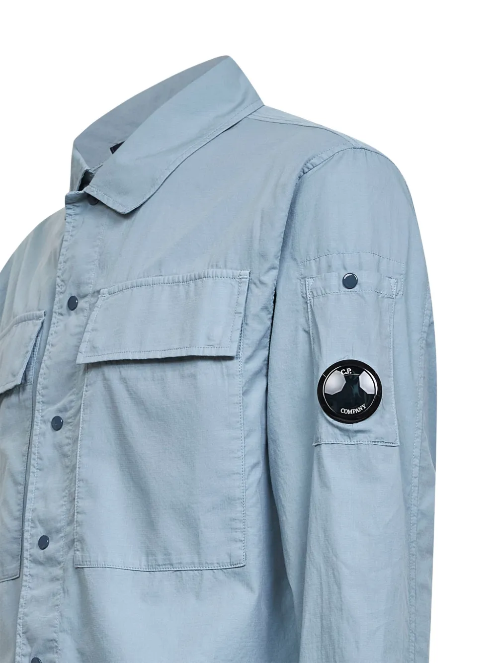 C.P. Company Overhemd met klepzak en drukknoop Blauw