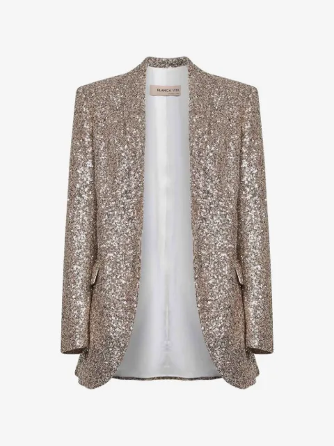 Blanca Vita sequin-embelished shawl-collar blazer