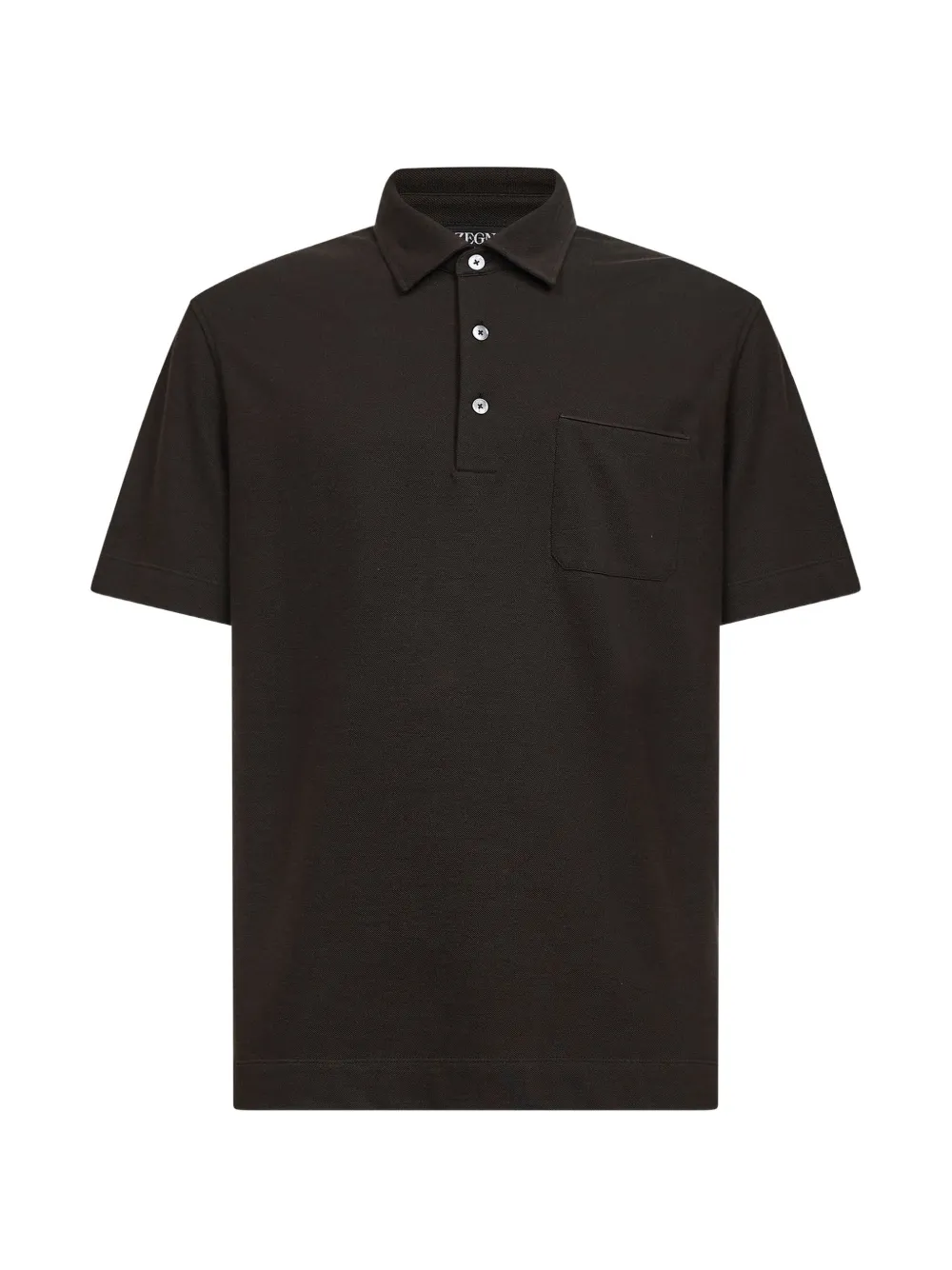 Zegna chest-pocket polo shirt - Marrone