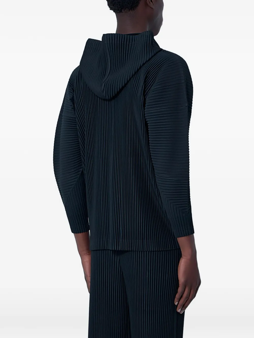 Homme Plissé Issey Miyake Geplooid jack met capuchon Zwart