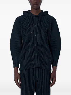 Homme Plissé Issey Miyake プリーツ フーデッドジャケット | ブラック