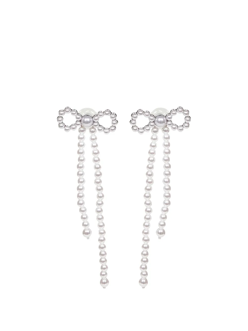 Self-Portrait bow-motif earrings - Argento