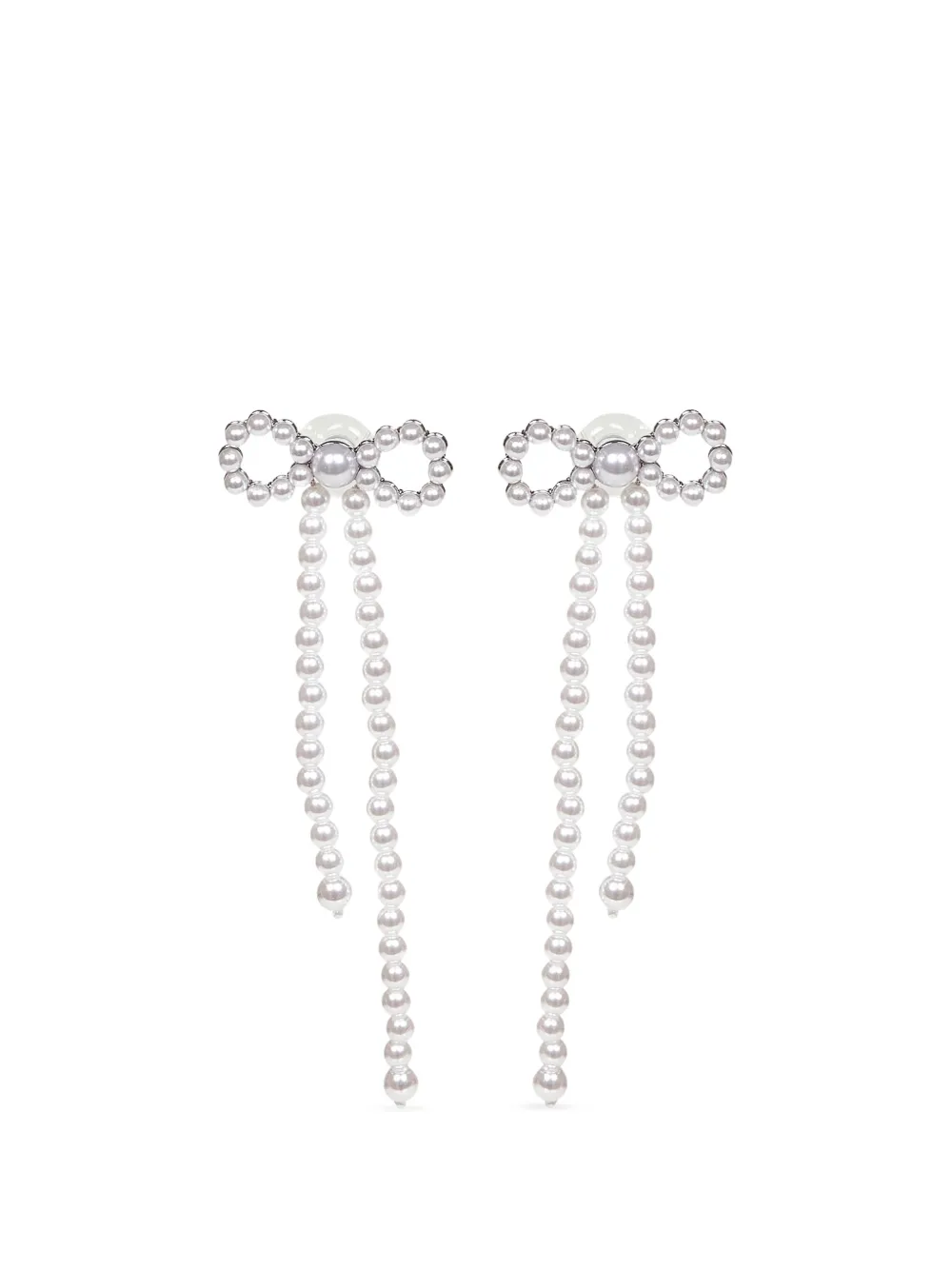Self-Portrait bow-motif earrings - Argento