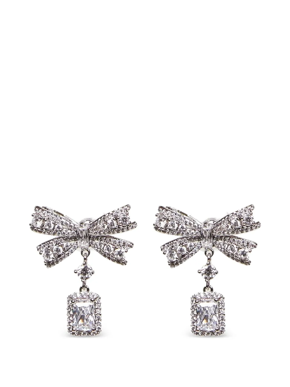 Self-Portrait bow-motif earrings - Silver