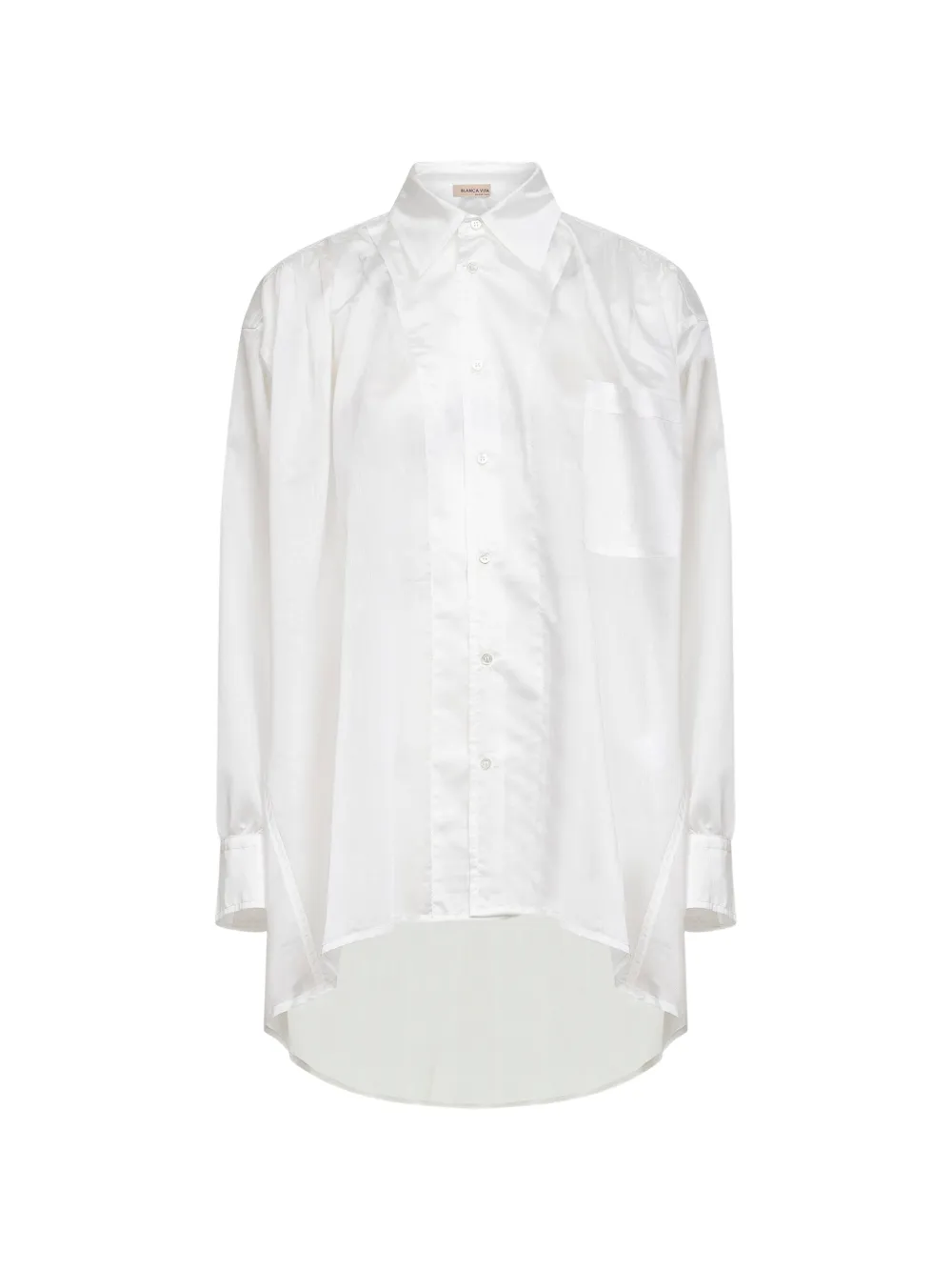 Blanca Vita dropped-shoulders chest-pocket shirt - Bianco
